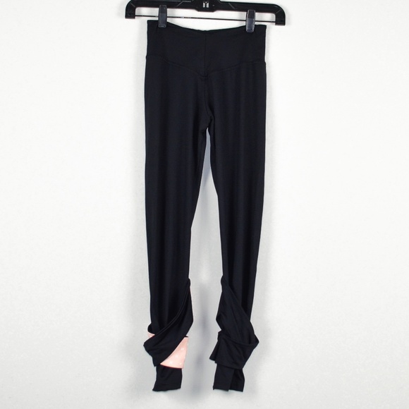 NEBBIA High Waisted Asymmetrical 7/8 Leggings in Black and Light - Picture 4 of 13